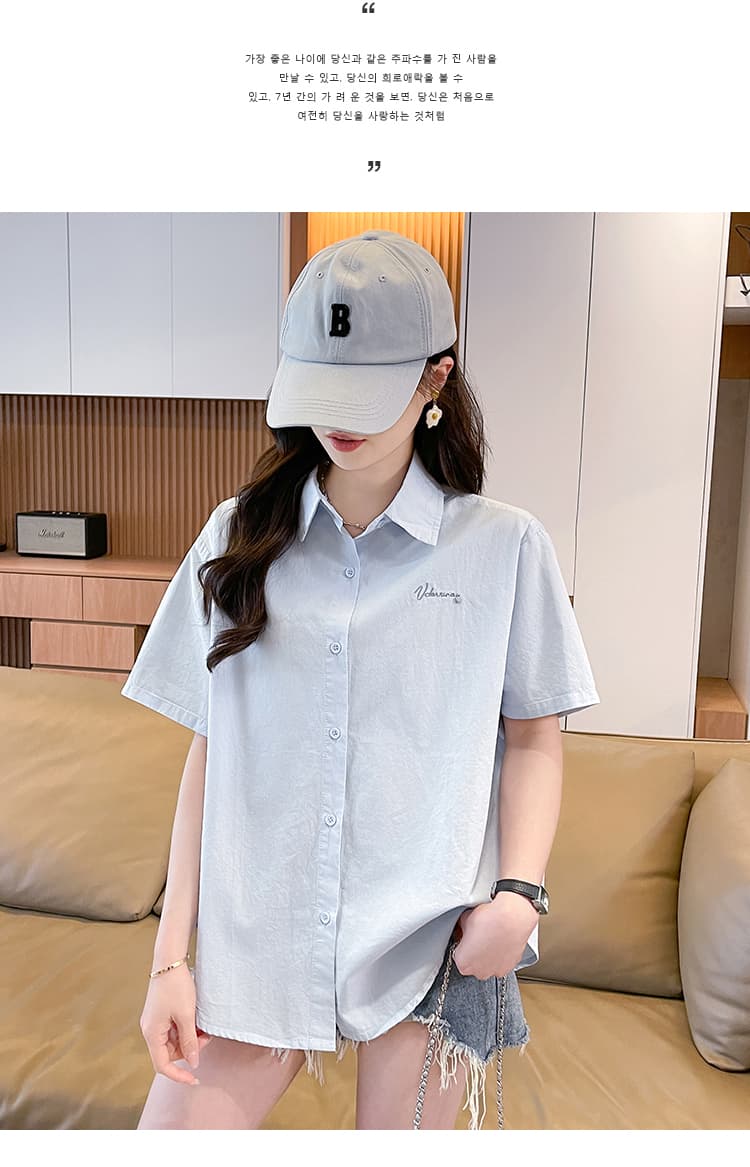 순면 익스트림 제인 출퇴근 바람 반팔 여성 셔츠 2026 여름 새로운 다용도 캐주얼 슬림해 보이는 셔츠 맨위 여성 상세 이미지 19