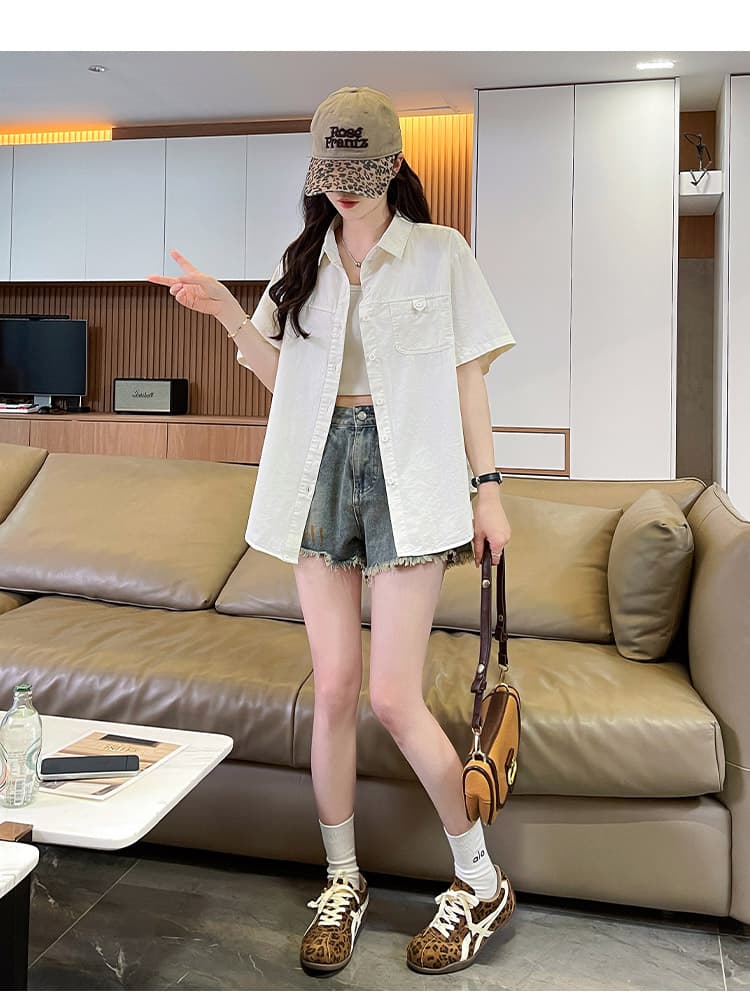 여름 외부 가져 가라. 블라우스 작은 셔츠 자외선 차단 루즈핏 셔츠 여성 재킷 얇은 스타일 순면 셔츠 작은 키 오픈 가디건 맨위 상세 이미지 25
