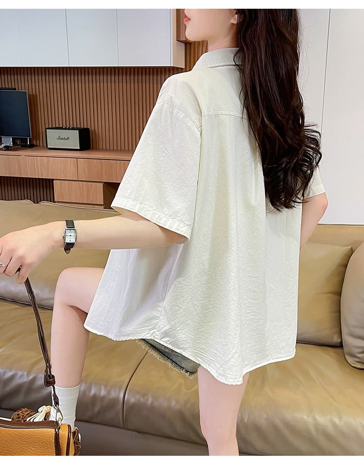 여름 외부 가져 가라. 블라우스 작은 셔츠 자외선 차단 루즈핏 셔츠 여성 재킷 얇은 스타일 순면 셔츠 작은 키 오픈 가디건 맨위 상세 이미지 30