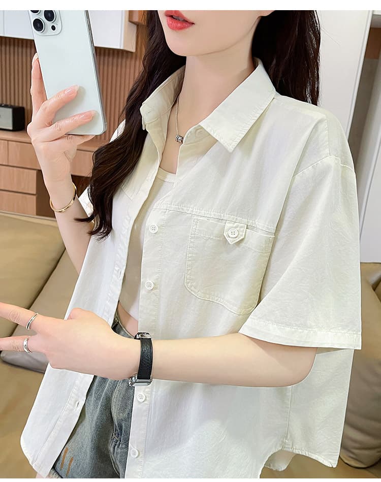 여름 외부 가져 가라. 블라우스 작은 셔츠 자외선 차단 루즈핏 셔츠 여성 재킷 얇은 스타일 순면 셔츠 작은 키 오픈 가디건 맨위 상세 이미지 32