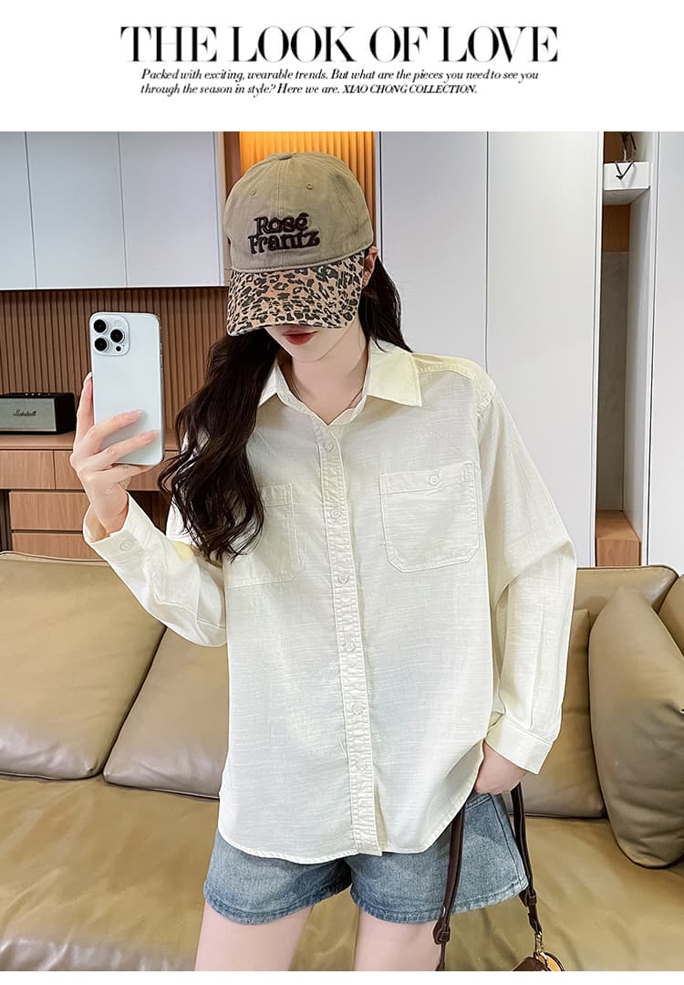 얇고 가벼운 자외선 차단 순면 셔츠 여성 여름 방위 자외선 루즈핏 야외 자외선 차단 의류 여성 새로운 재킷 느긋한 바람 상세 이미지 17