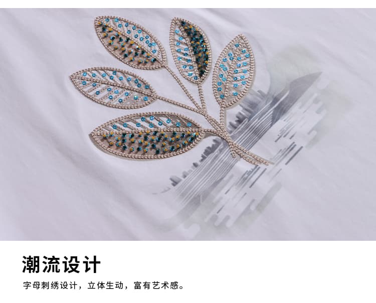 화이트 긍정적 인 어깨 의류 반소매 여성 중년 어머니 드레스 2026 년 새로운 다용도 루즈핏 순면 반팔 티셔츠 여성 상세 이미지 22