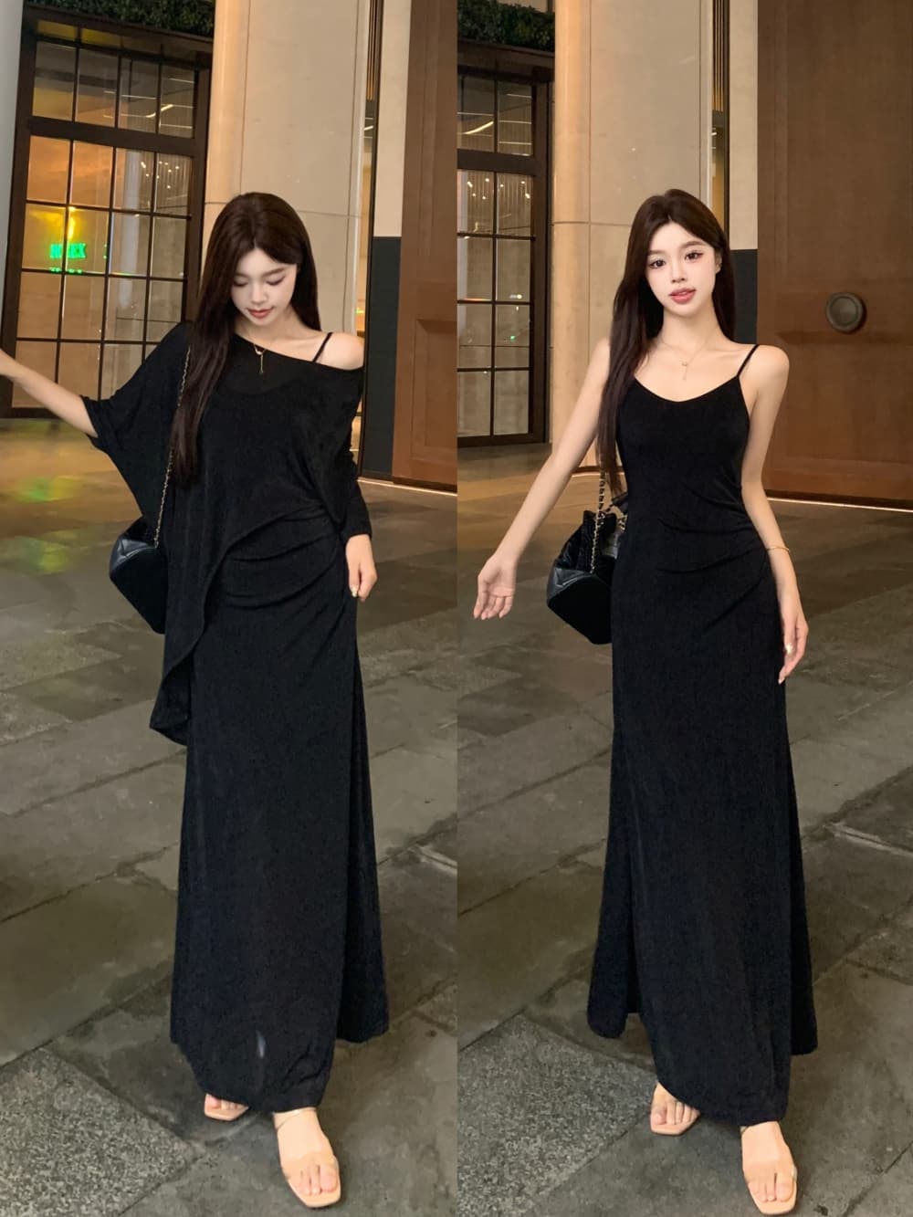 새로운 여행 휴가 바람 2026 여름 품격 몸매 가꾸기 슬림해 보이는 패션 세트 롱 코트 투피스 드레스 어린이 이미지 3