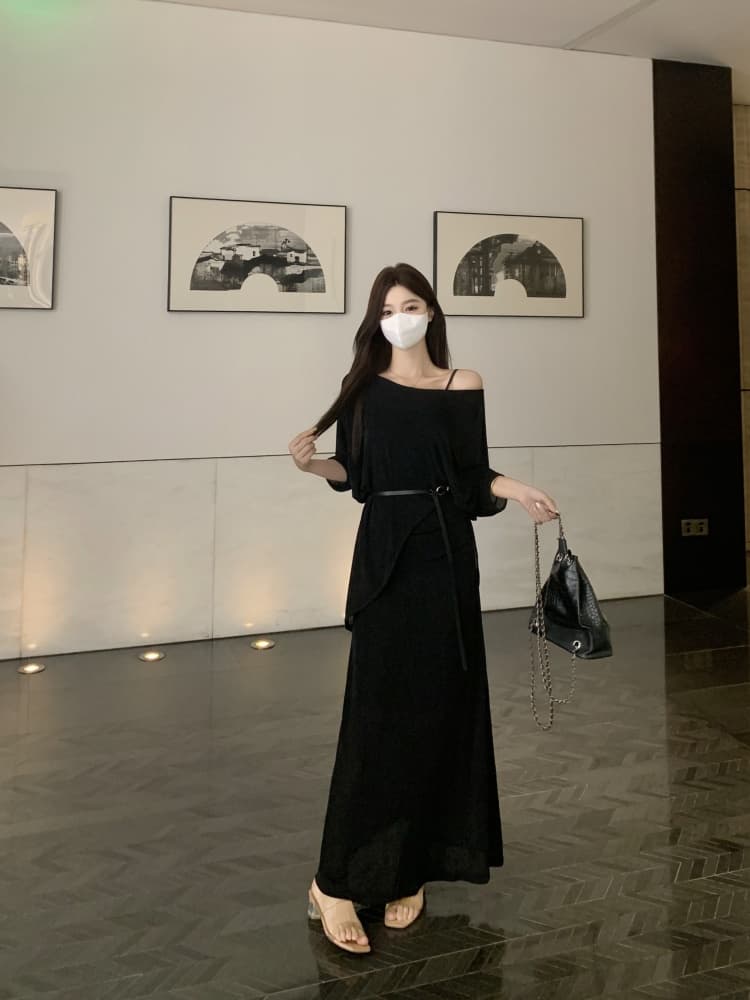 새로운 여행 휴가 바람 2026 여름 품격 몸매 가꾸기 슬림해 보이는 패션 세트 롱 코트 투피스 드레스 어린이 상세 이미지 10
