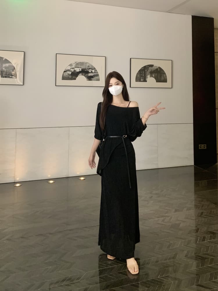 새로운 여행 휴가 바람 2026 여름 품격 몸매 가꾸기 슬림해 보이는 패션 세트 롱 코트 투피스 드레스 어린이 상세 이미지 17