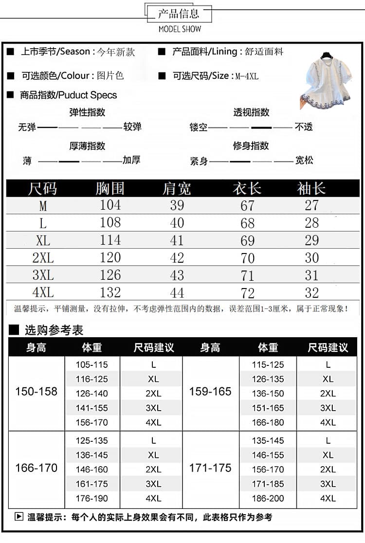 고유 한 슈퍼 잘 생긴 패션 프랑스식 품격 거품 소매 자수 레이스 반팔 셔츠 인형 셔츠 루즈핏 맨위 여성 상세 이미지 1
