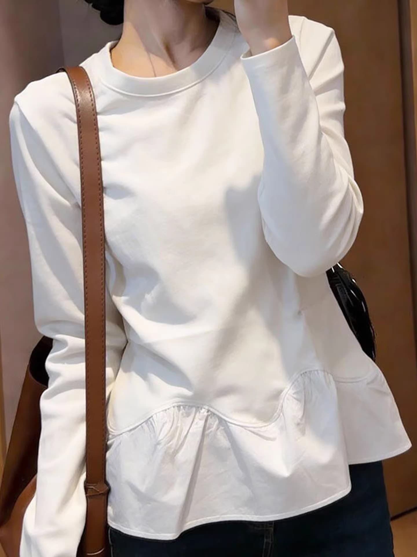 봄 올해 인기 한국 스타일 긴팔 티셔츠 부드럽다 프로 피부 풀오버 기본 셔츠 단색 다용도 디자인 센스 맨위 이미지 4