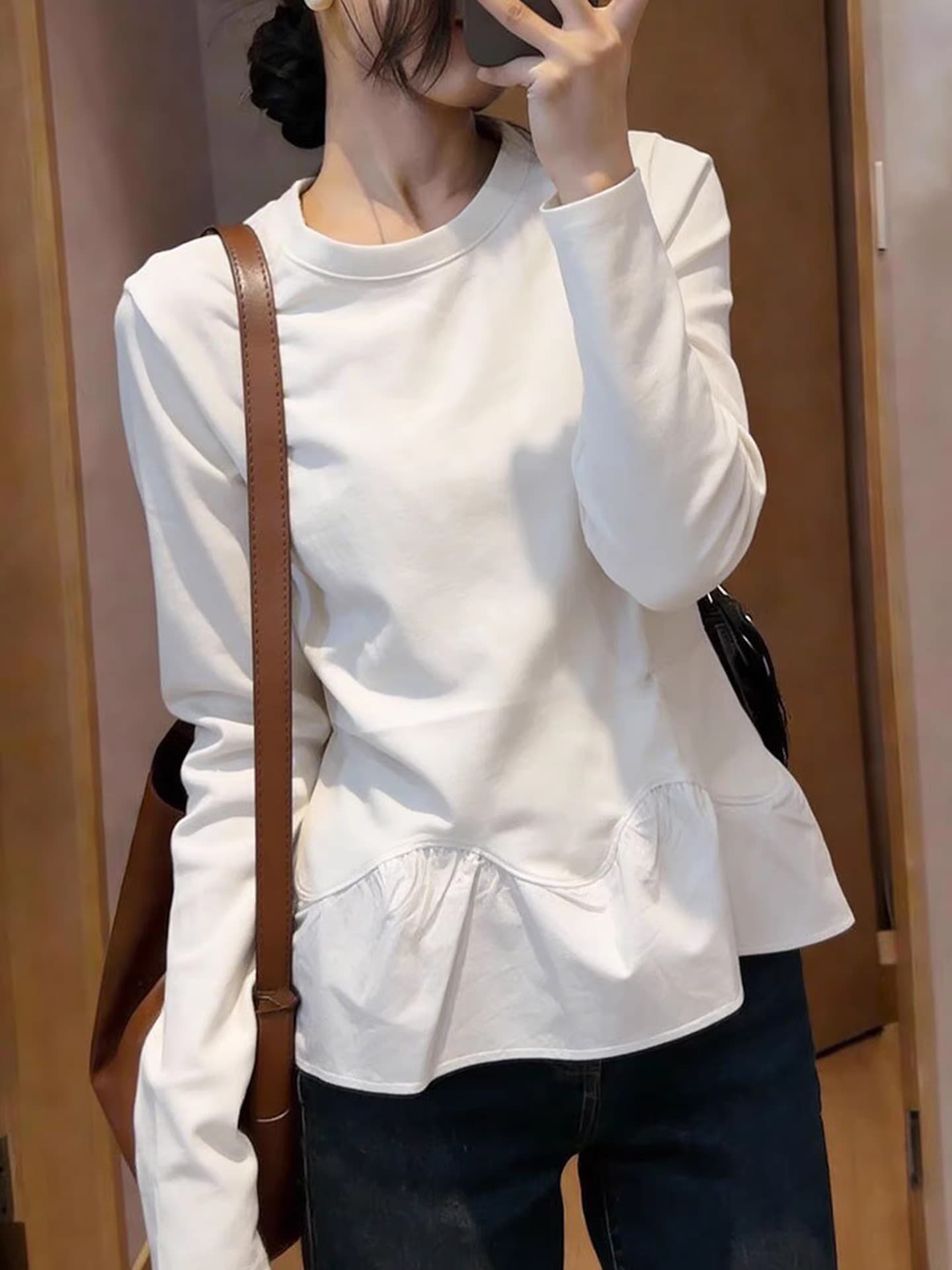 봄 올해 인기 한국 스타일 긴팔 티셔츠 부드럽다 프로 피부 풀오버 기본 셔츠 단색 다용도 디자인 센스 맨위 상세 이미지 3