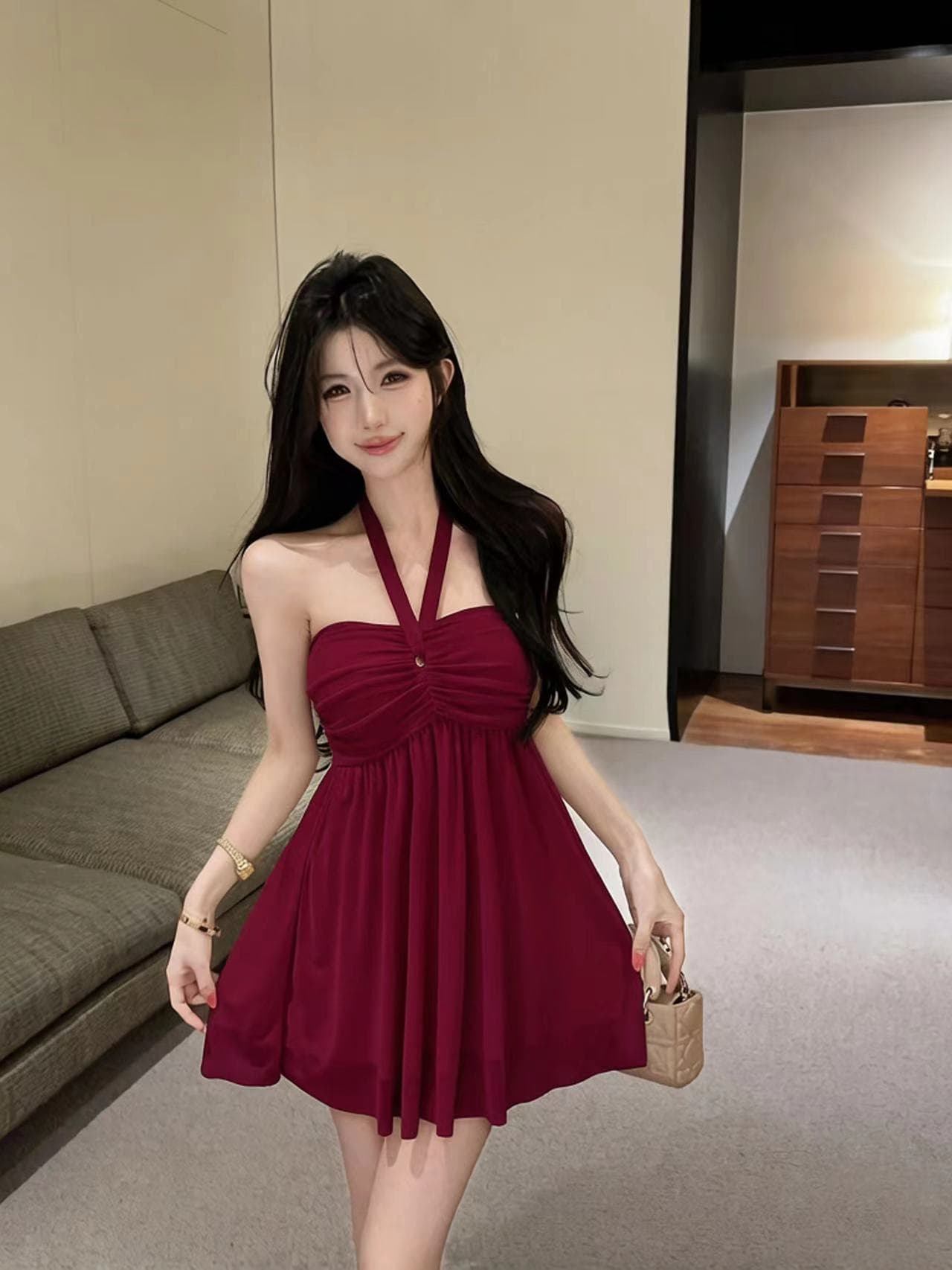 실사 광택 나비 매듭 디자인 아세트산 센스 망사 미니 스커트 핫걸 상세 이미지 6