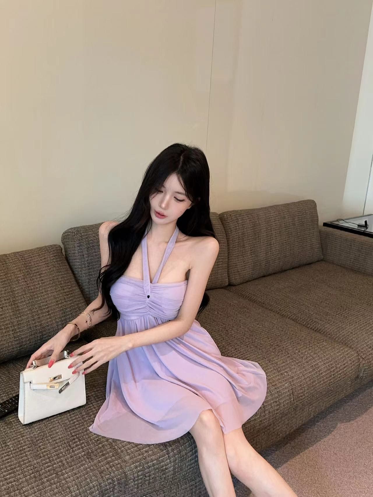 실사 광택 나비 매듭 디자인 아세트산 센스 망사 미니 스커트 핫걸 상세 이미지 44