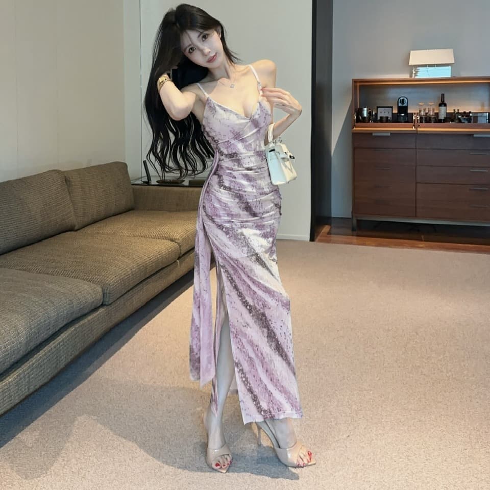 실사 순수한 욕망 타이트 스커트 롱 스커트 패션 야간 필드 발 치료 기술자 작업복 몸매 가꾸기 슬립 드레스 이미지 4
