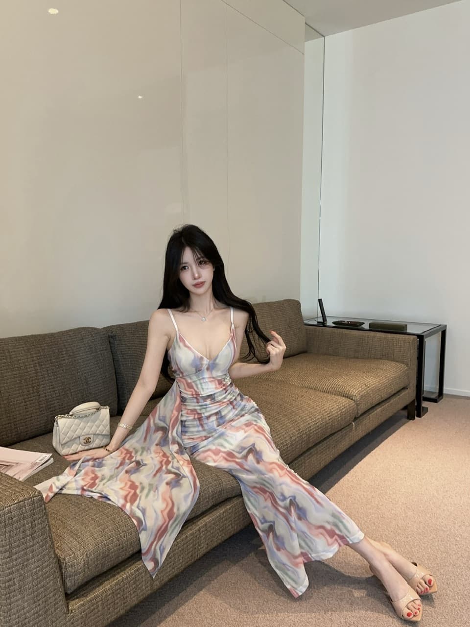실사 순수한 욕망 타이트 스커트 롱 스커트 패션 야간 필드 발 치료 기술자 작업복 몸매 가꾸기 슬립 드레스 상세 이미지 10