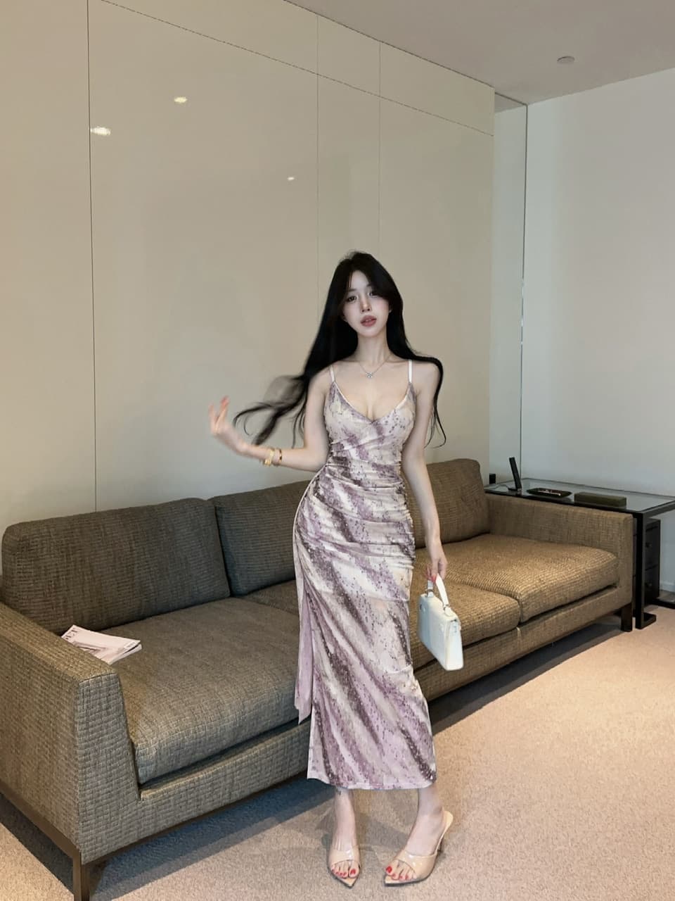 실사 순수한 욕망 타이트 스커트 롱 스커트 패션 야간 필드 발 치료 기술자 작업복 몸매 가꾸기 슬립 드레스 상세 이미지 15