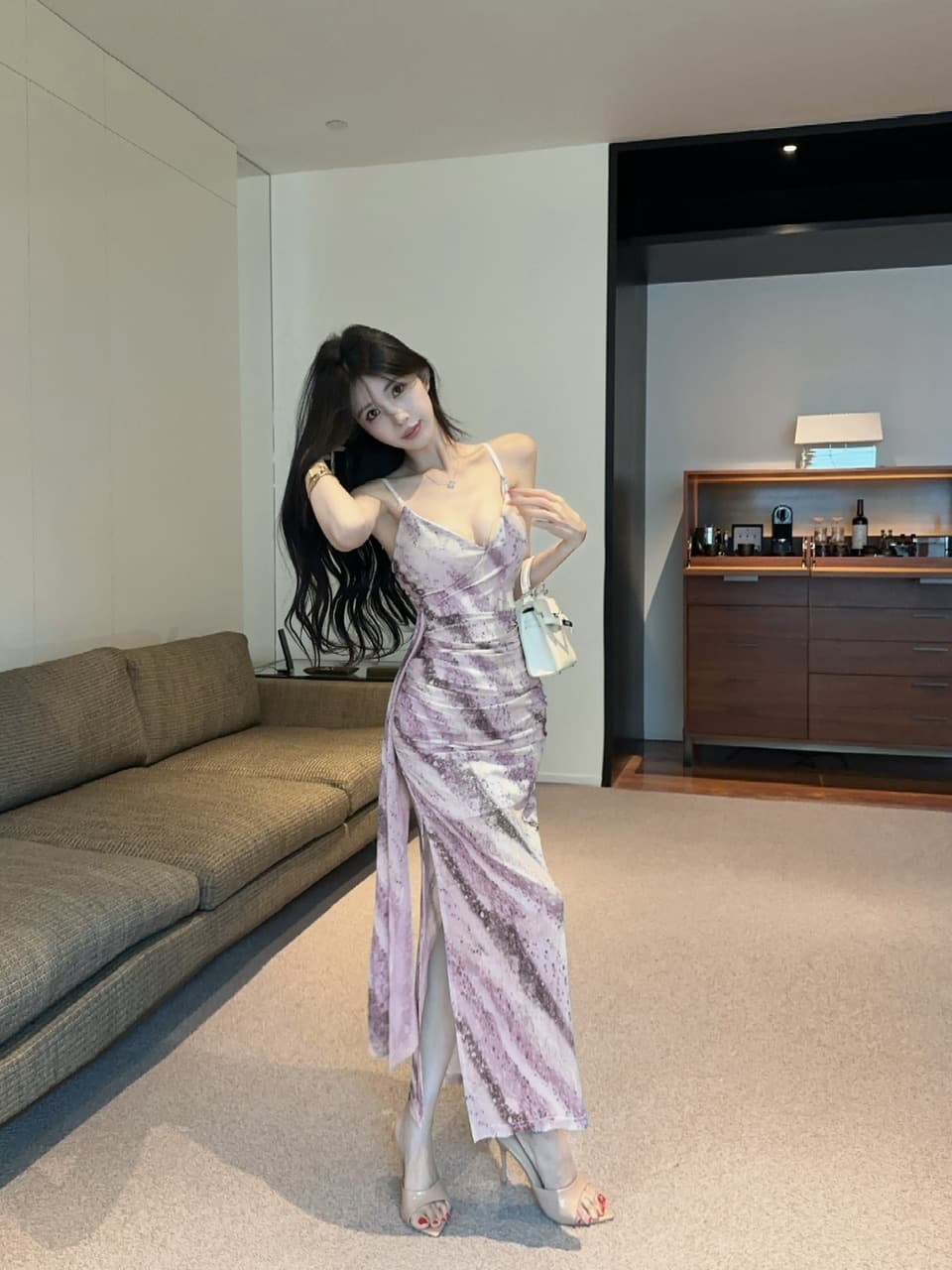 실사 순수한 욕망 타이트 스커트 롱 스커트 패션 야간 필드 발 치료 기술자 작업복 몸매 가꾸기 슬립 드레스 상세 이미지 17