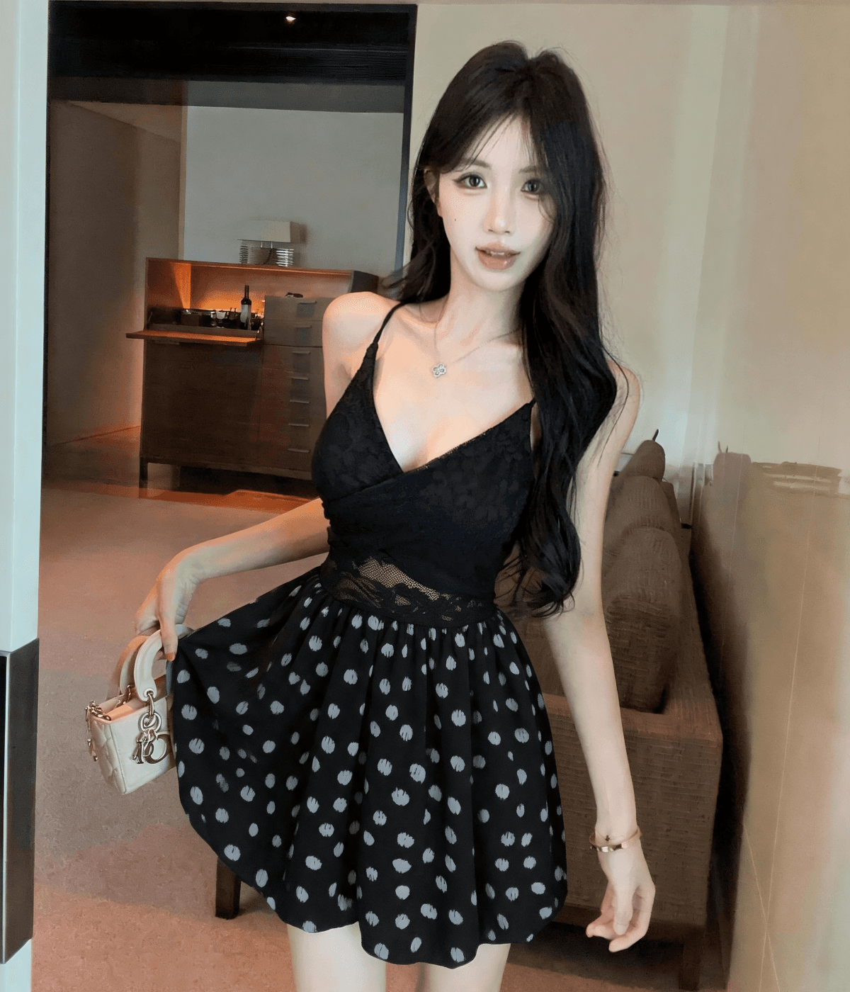 핫걸 순수한 욕망 바람 레이스 조각 슬립 미니 스커트 홀치기 염색 그라데이션 허리 수축 디스플레이 높음 꽃밭 퍼프 스커트 이미지 2