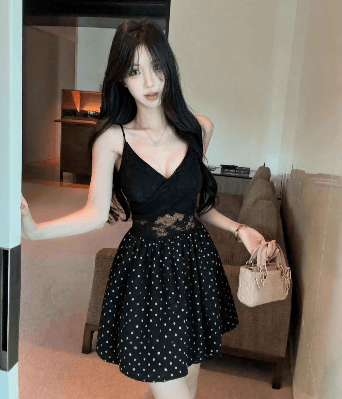 핫걸 순수한 욕망 바람 레이스 조각 슬립 미니 스커트 홀치기 염색 그라데이션 허리 수축 디스플레이 높음 꽃밭 퍼프 스커트 상세 이미지 24