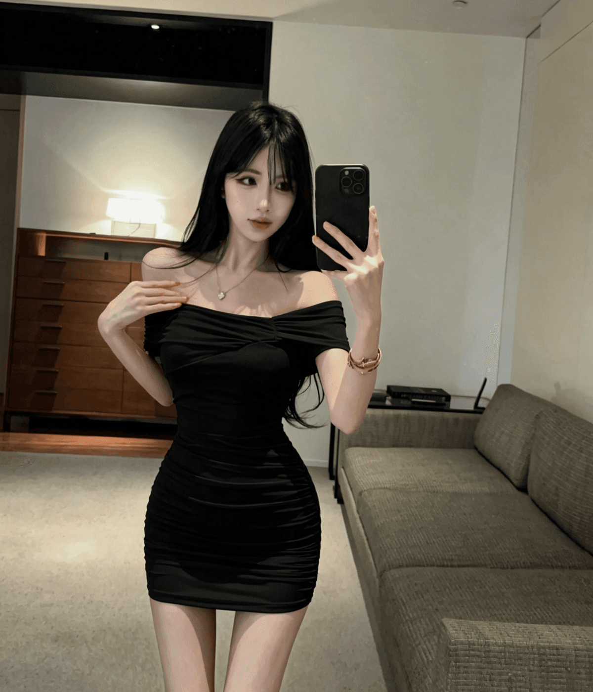 실사 순수한 욕망 바람 주름 튜브탑 드레스 여름 프랑스식 천 골드 품격 아름다운 슬림해 보이는 짧은 치마 상세 이미지 14