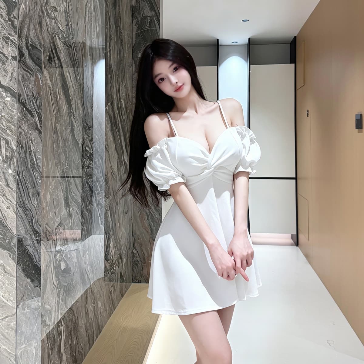 실사 허리 수축 쇼트 스타일 프릴 한 마디 슬립 드레스 명문 여성 섹시함 오프숄더 그는 벤 작은 행사 치마 여름 상세 이미지 9