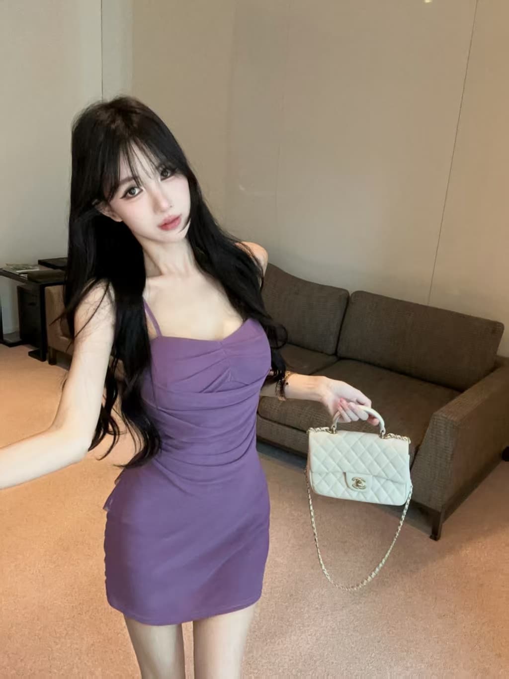 실사 프랑스식 로얄 자매 빛 요리 한 바람 섹시함 튜브탑 슬립 섹시함 타이트 허리 수축 주름 장식 타이트 스커트 미니 스커트 상세 이미지 29