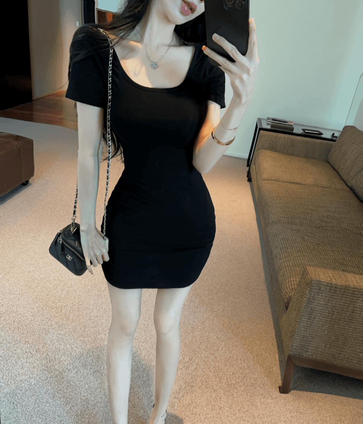 실사 순수한 욕망 섹시함 타이트 핫걸 드레스 여성 의류 여름 새로운 미니 스커트 상세 이미지 4