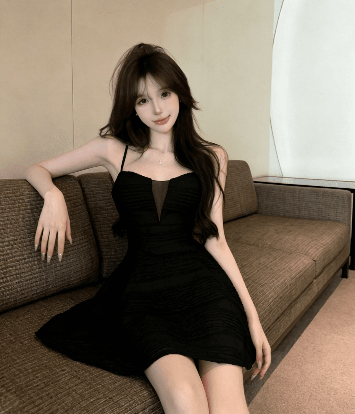 실사 섹시함 낮은 가슴 V넥 점프 슈트 미니 스커트 여름 달콤함 레이스 슬립 여성 드레스 패션 허리 수축 상세 이미지 21