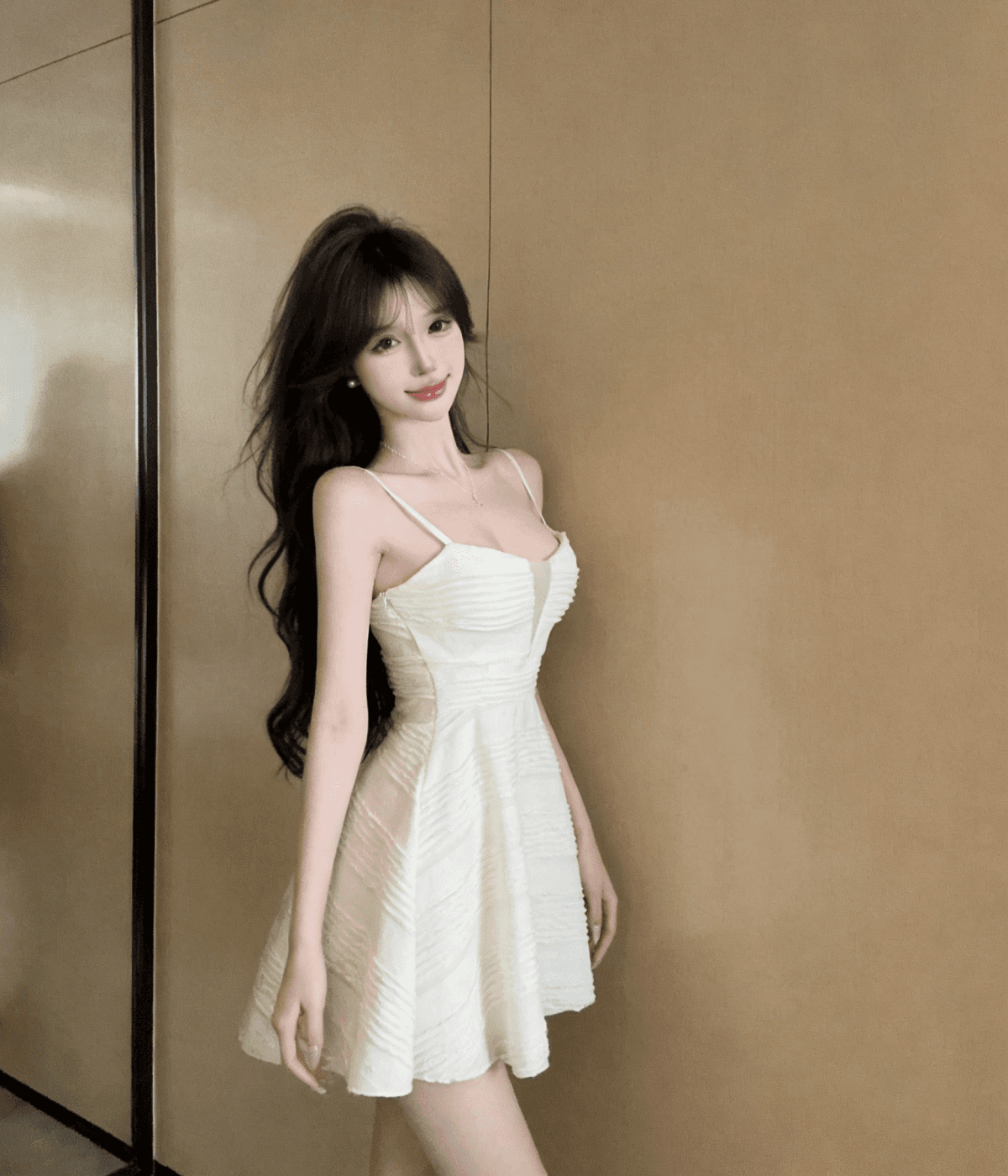 실사 섹시함 낮은 가슴 V넥 점프 슈트 미니 스커트 여름 달콤함 레이스 슬립 여성 드레스 패션 허리 수축 상세 이미지 32