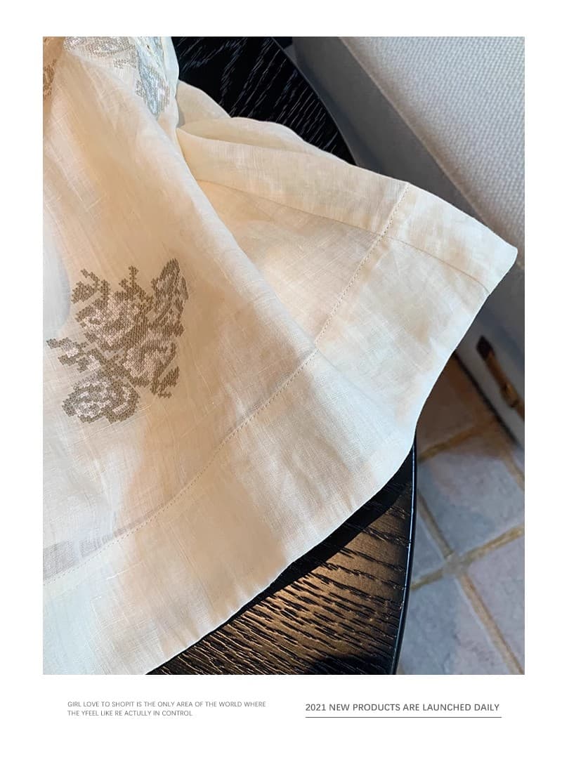 꽃 무거운 작업 자수 라미 민소매 라운드 넥 조끼 여성 여름 디자인 센스 작은 대중 레트로 느긋한 품격 얇은 맨위 상세 이미지 8