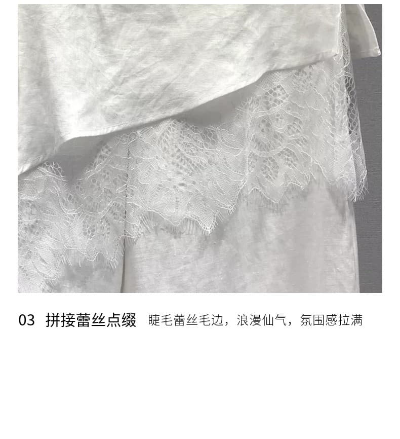지금 남쪽 기름 높음 물품 아마 레이스 와이드 레깅스 바지 봄 아모이 유럽 상품 레이스업 방귀 커튼 바지 캐주얼 긴 바지 상세 이미지 3