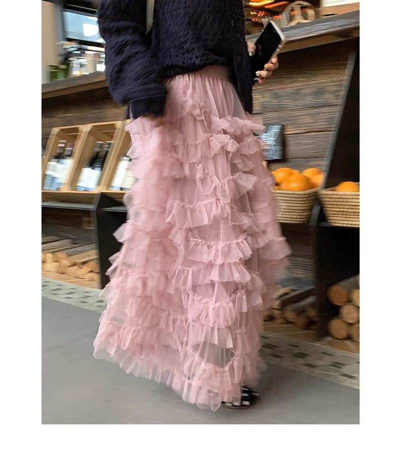 지금 정가 레이스 망사 퍼프 케이크 드레스 하이웨이스트 한 마디 요정 치마 여성