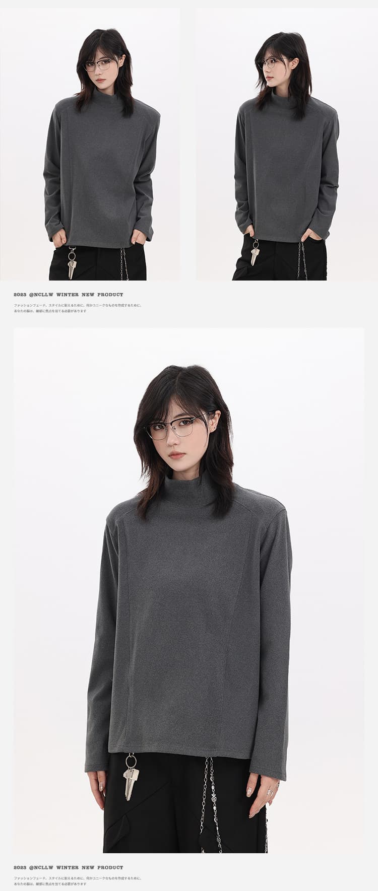 아메리칸 레트로 300 그램 De 플러시 기초 미니멀리즘 반하이넥 기본 셔츠 남녀 다용도 인사이드 가져 가라. 커플 맨위 트렌디 상세 이미지 4