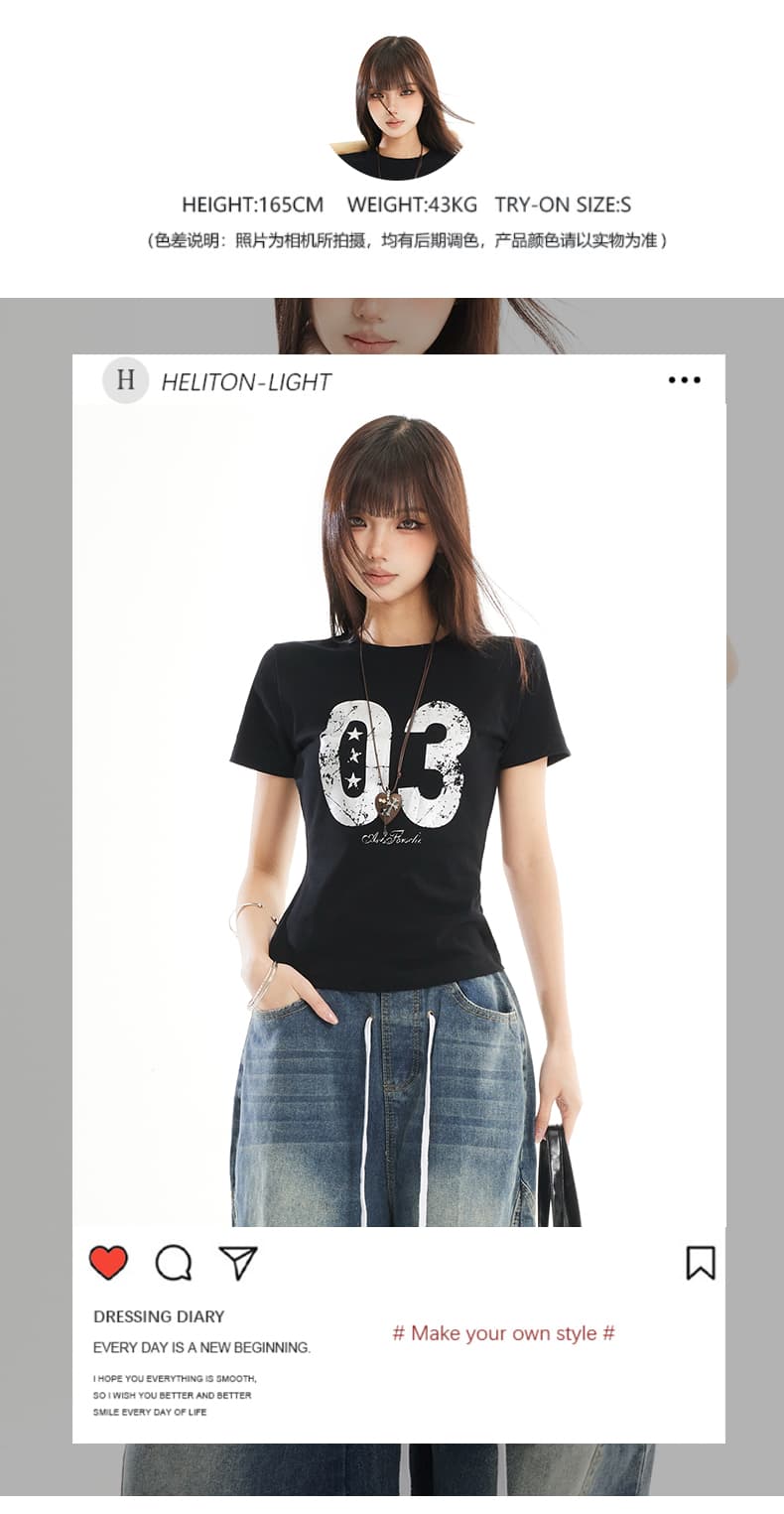 미니멀리즘 봄 여름 반팔 티셔츠 여성 긍정적 인 어깨 라운드 넥 몸매 가꾸기 슬림해 보이는 순면 만나는 동정 다용도 출퇴근 맨위 여성 상세 이미지 1