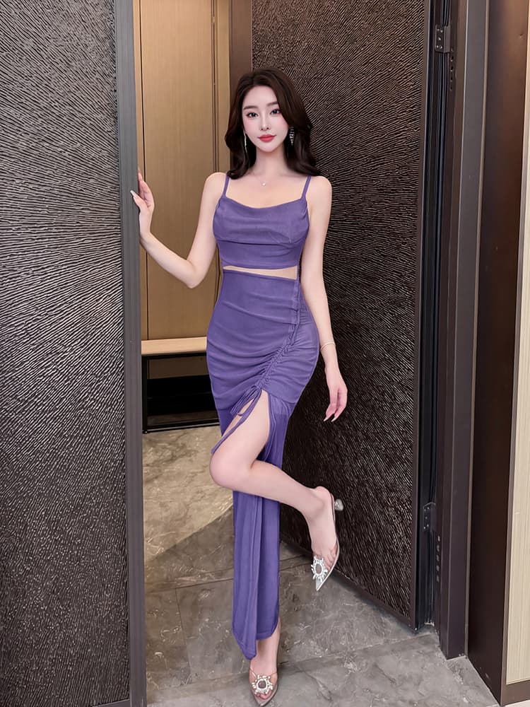 실사 비디오 2026 새로운 고급 센스 빛 럭셔리 몸매 가꾸기 섹시함 롱 코트 드레스 연회 발 치료 이브닝 드레스 상세 이미지 16