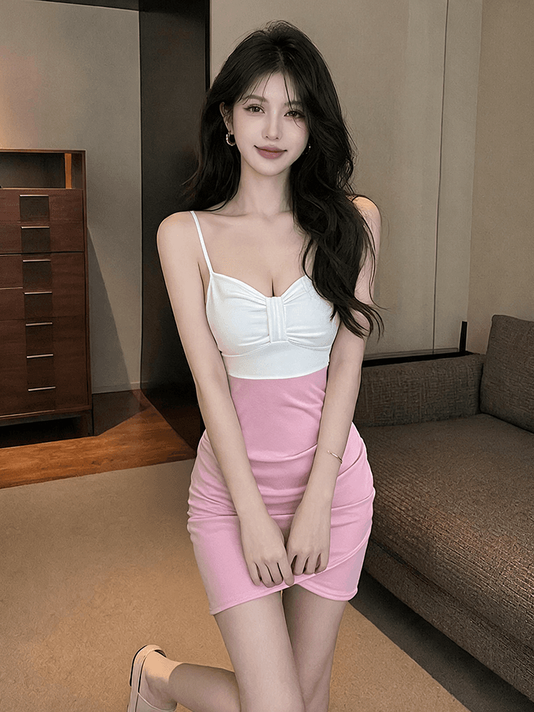 2026 새로운 섹시함 백리스 튜브탑 타이트 낮은 가슴 몸매 가꾸기 타이트 스커트 슬림해 보이는 만나는 오프숄더 드레스 상세 이미지 3