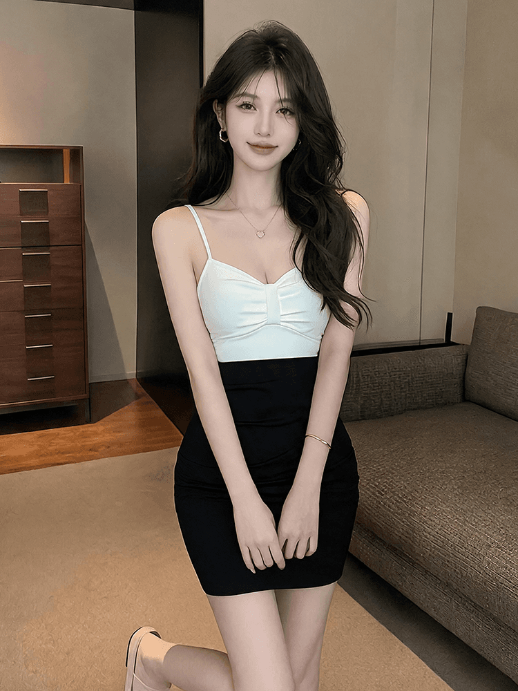 2026 새로운 섹시함 백리스 튜브탑 타이트 낮은 가슴 몸매 가꾸기 타이트 스커트 슬림해 보이는 만나는 오프숄더 드레스 상세 이미지 14
