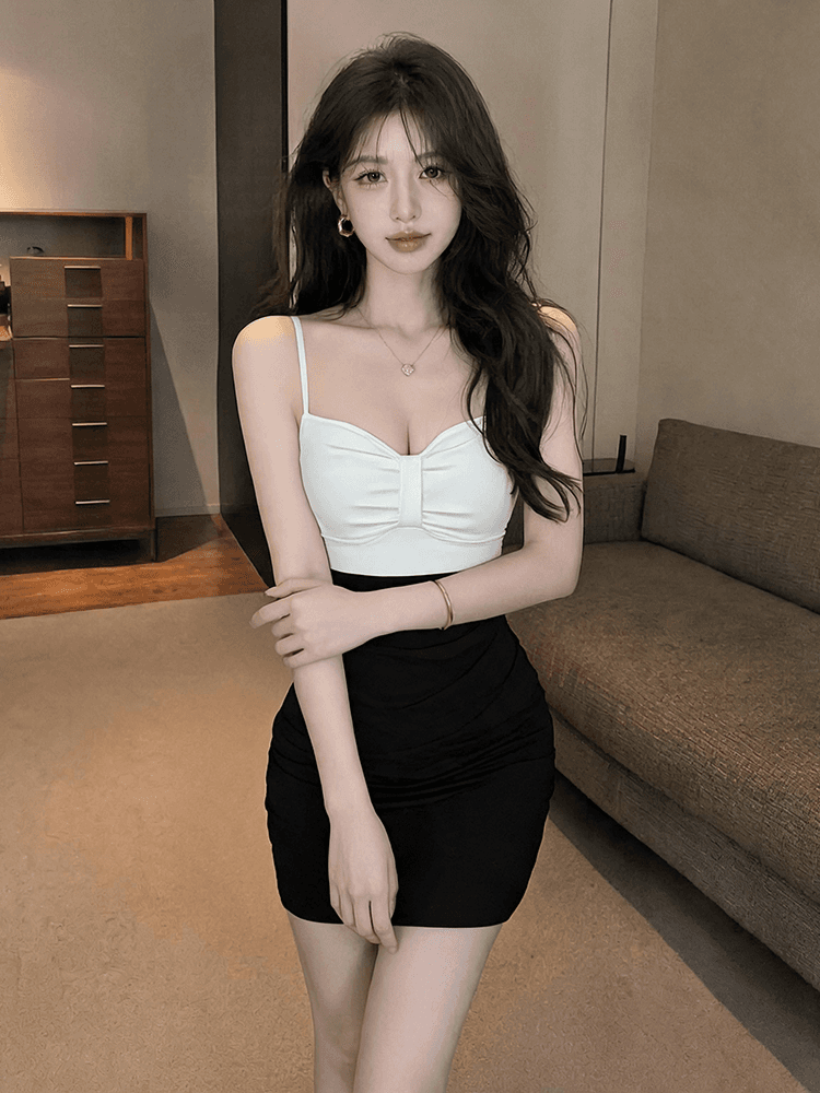 2026 새로운 섹시함 백리스 튜브탑 타이트 낮은 가슴 몸매 가꾸기 타이트 스커트 슬림해 보이는 만나는 오프숄더 드레스 상세 이미지 15