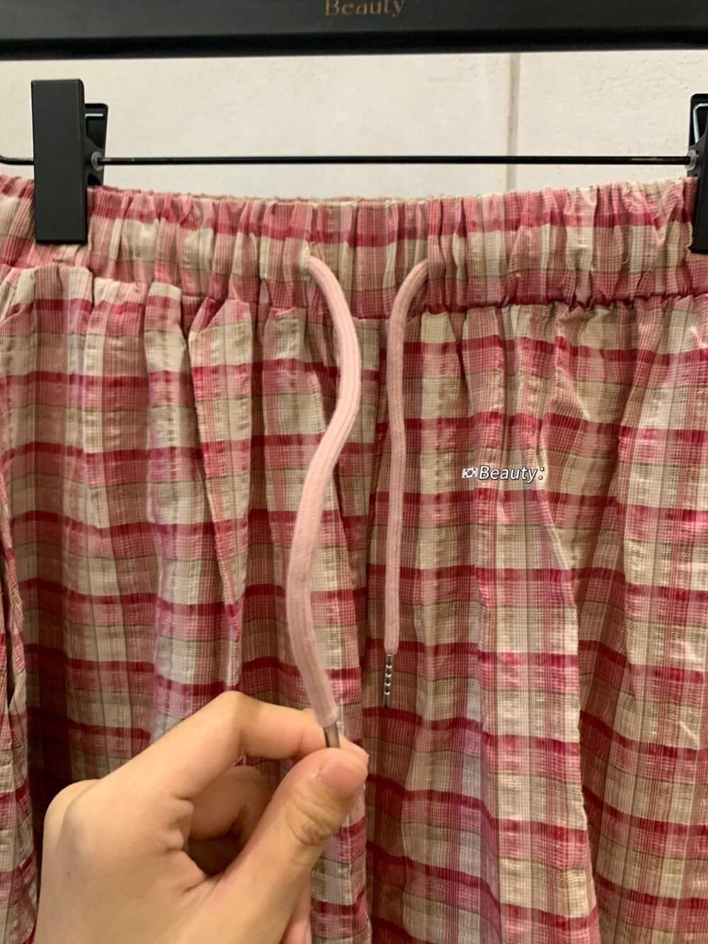 26 켜기 새로운 레트로 다용도 체크무늬 와이드 레그 팬츠 허리밴드 루즈핏 슬림해 보이는 배기 바지 캐주얼 바지 캐주얼 바지 상세 이미지 14