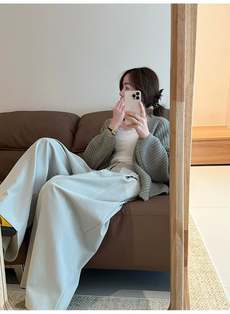 단어 인사이드 디자인 센스 페이크 레이어드 바지 2026 가을 새로운 한국 스타일 캐주얼 패션 스택 착용 스트레이트 긴 바지 상세 이미지 30