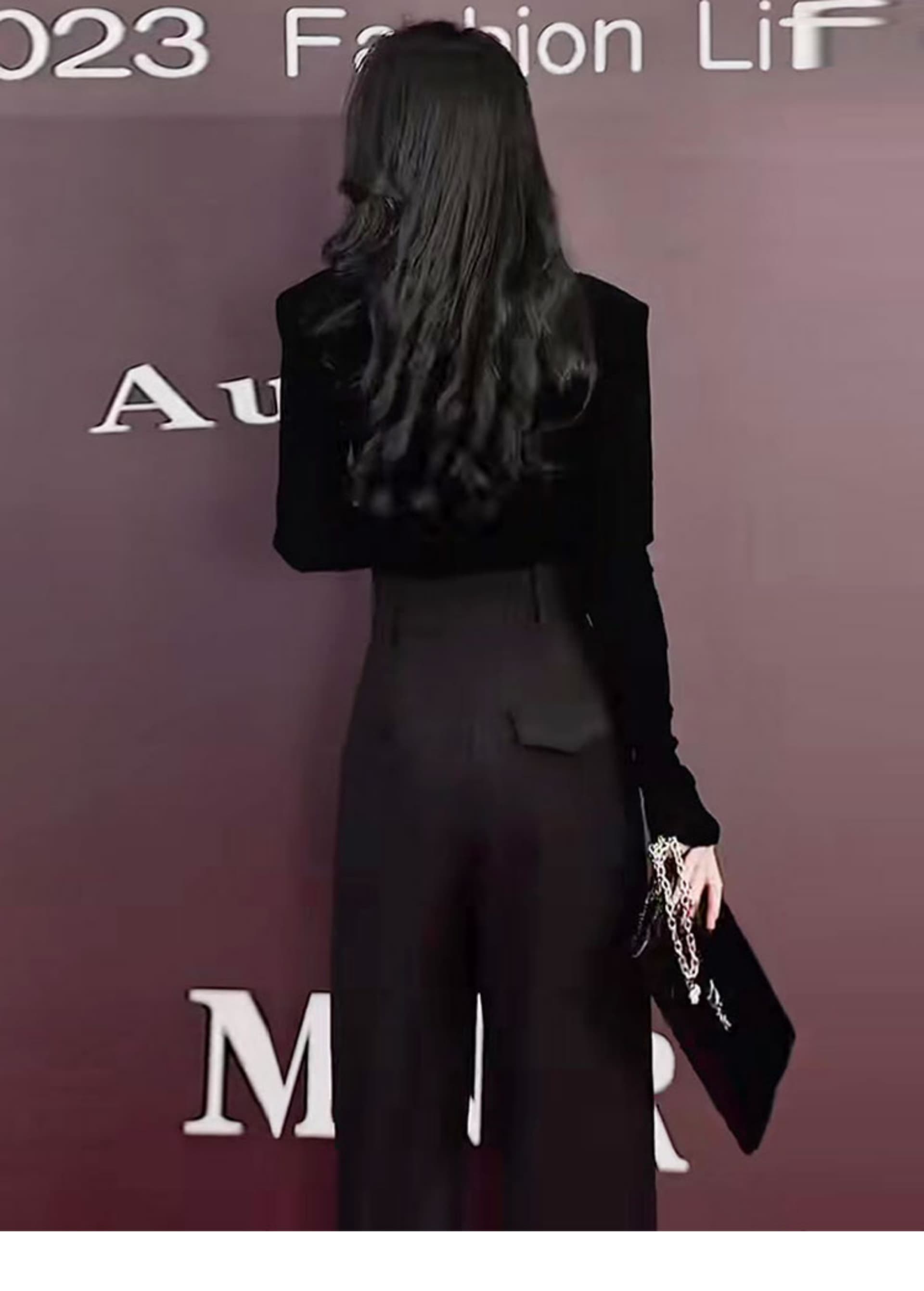 고급 검정색 하이웨이스트 넓은 다리 정장 바지 여성 새로운 두꺼운 스트레이트 출근 바지 도루 센스 캐주얼 슬랙스 상세 이미지 11