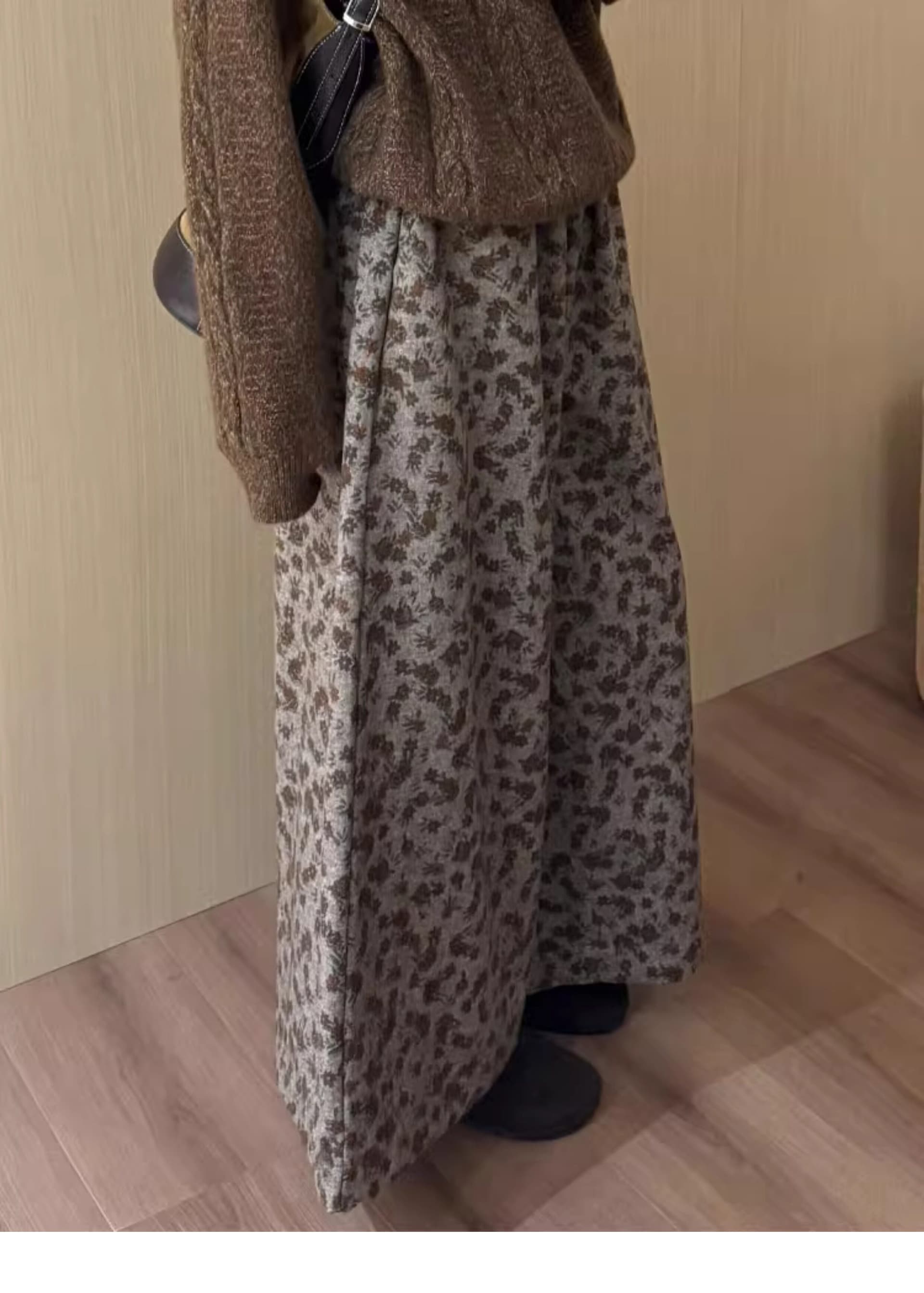 유럽 상품 고급 맞춤 꽃무늬 빅 사이즈 와이드 레깅스 바지 2026 새로운 다용도 편안함 느긋한 바람 캐주얼 바지 상세 이미지 12