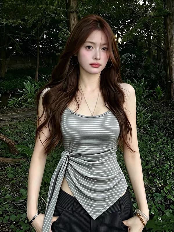 빅 사이즈 순수한 욕망 바람이 아닙니다. 규칙 밑단 캐미솔 여름 지방 mm 몸매 가꾸기 슬림해 보이는 디자인 센스 민소매 맨위 상세 이미지 1