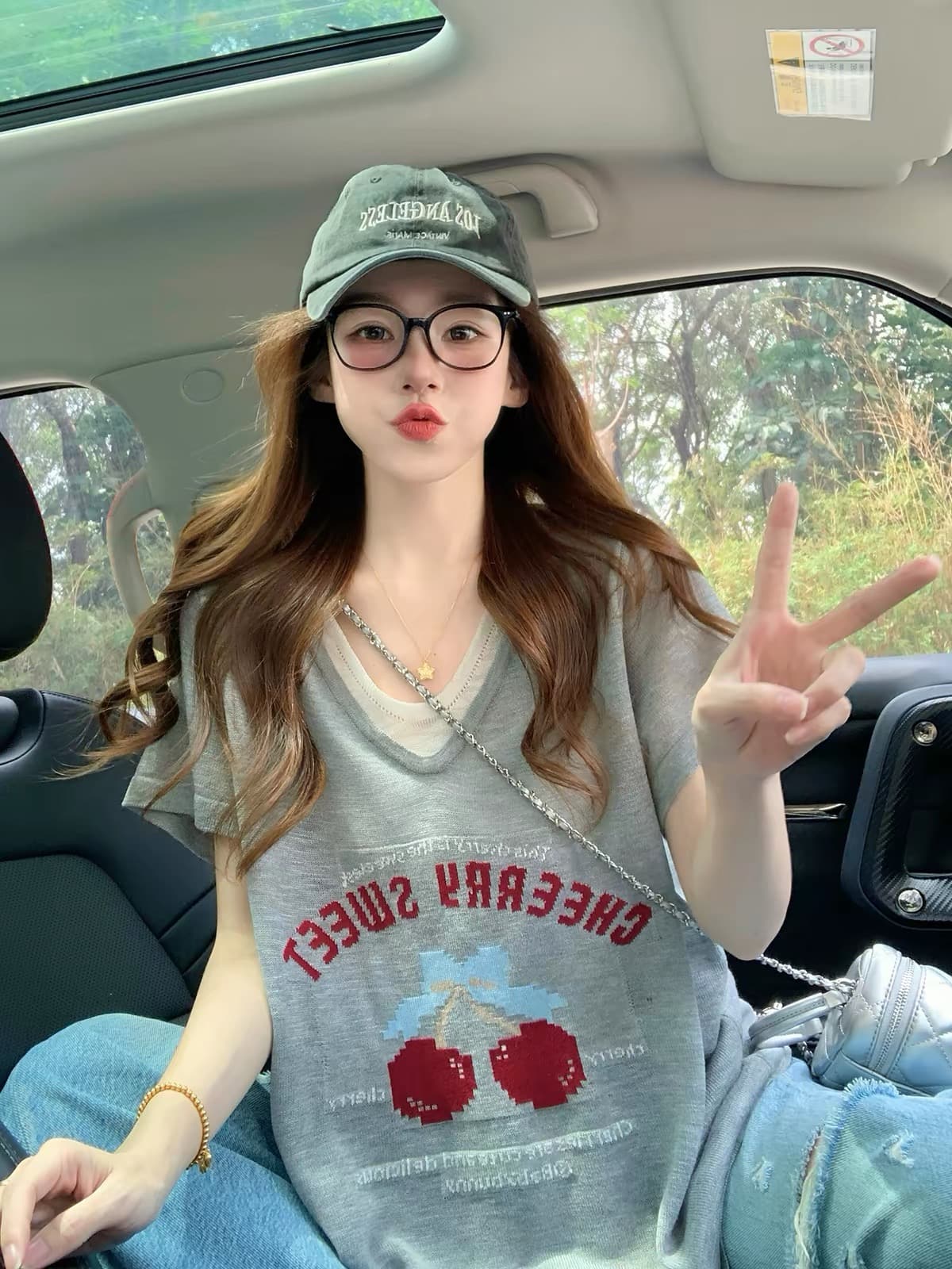 빅 사이즈 회색 페이크 레이어드 반팔 티셔츠 여성 여름 지방 mm 표지 배 슬림해 보이는 루즈핏 느긋한 바람 맨위 이미지 4