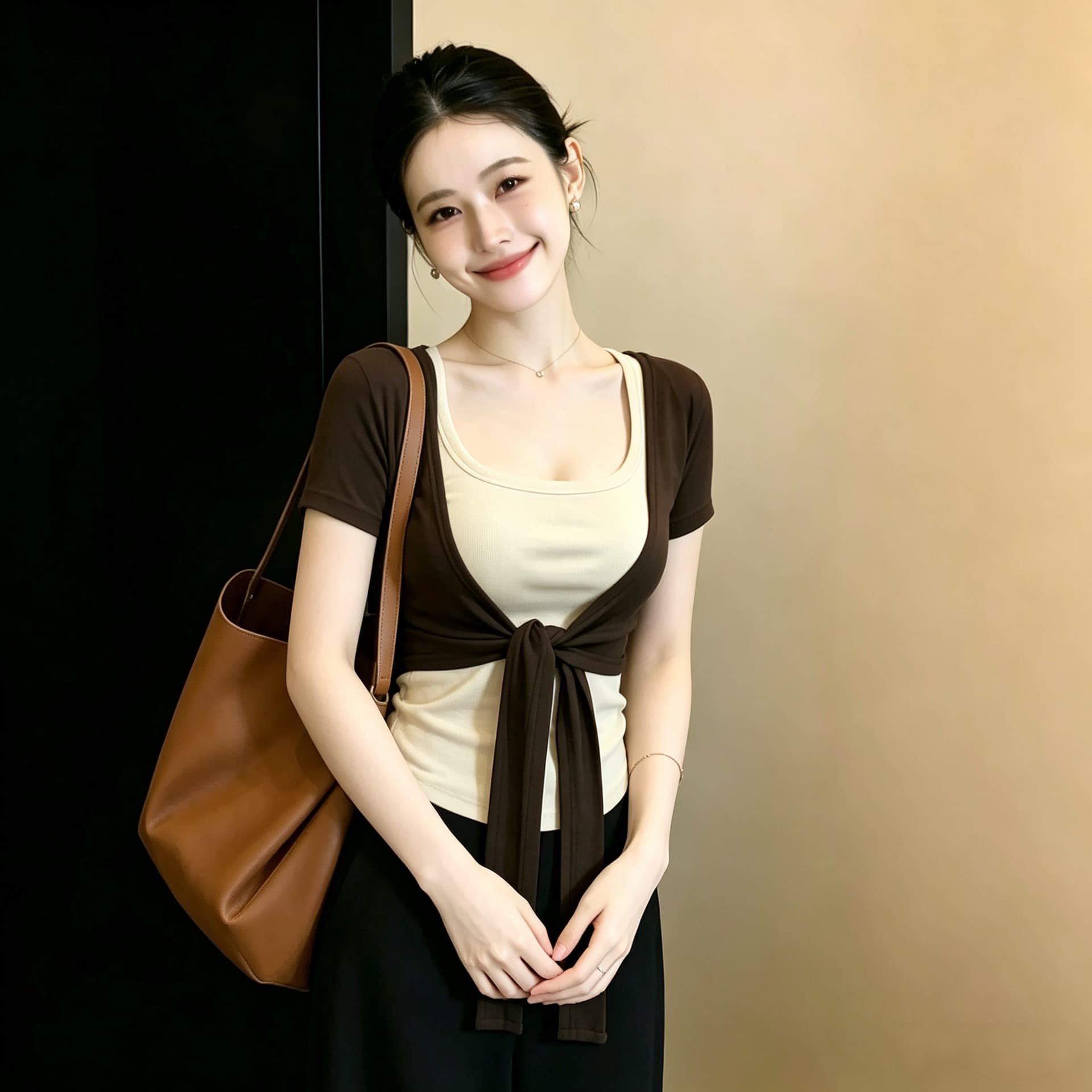 빅 사이즈 지방 mm 순수한 욕망 바람 반팔 스트랩 오픈 가디건 슬립 맨위 투피스 세트 여름 스택 착용 슬림해 보이는 아름다운 맨위 이미지 5