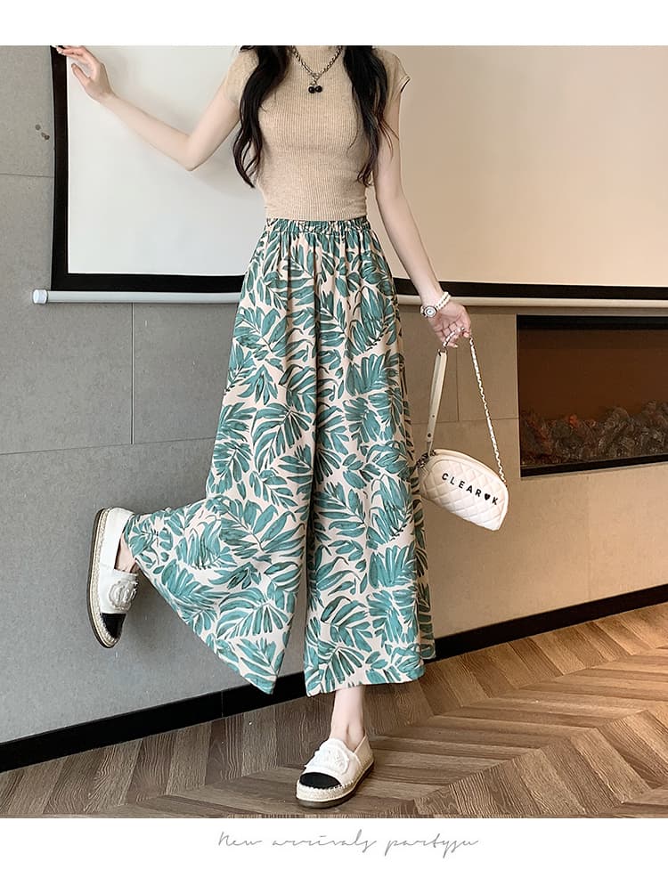 실사 와이드 레그 팬츠 여름 여성 얇은 스타일 도루 센스 우아한 쉬폰 얼음 실크 해변가 휴가 치마바지 해변 캐주얼 바지 상세 이미지 41