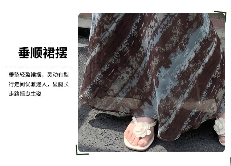 레트로 고급 센스 홀치기 염색 프린트 반신 스커트 여성 여름 새로운 하이웨이스트 슬림해 보이는 도루 센스 한 마디 인어 꼬리 길다 치마 상세 이미지 14