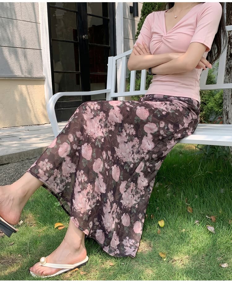 오래된 돈 바람 캐슈 프린트 반신 스커트 여성 여름 새로운 하이웨이스트 슬림해 보이는 도루 센스 다용도 캐주얼 A라인 스커트 롱 스커트 상세 이미지 35
