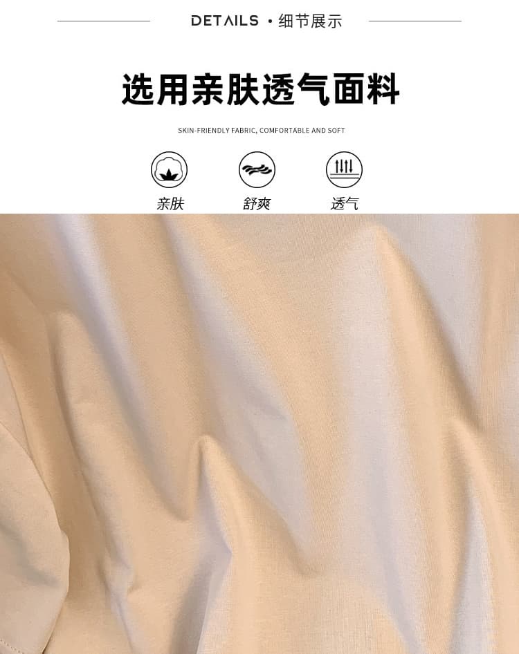 실사 빅 사이즈 여성 의류 통통한 여동생 여름 새로운 루즈핏 슬림해 보이는 외국 가스 표지 고기 반팔 불규칙 미니멀리즘 티셔츠 상세 이미지 3