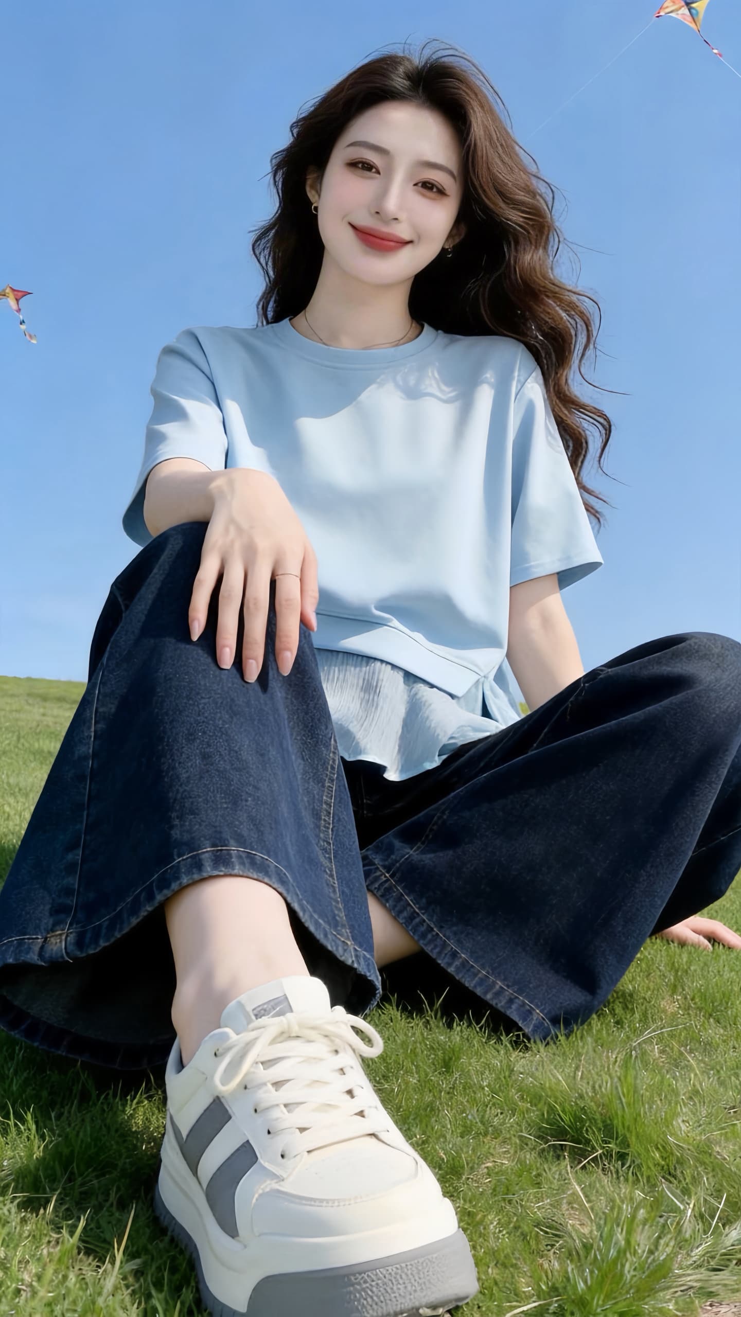 실사 빅 사이즈 여성 의류 새로운 한국 스타일 지방 mm 고급 센스 트렌드 디자인 센스 슬림해 보이는 루즈핏 다용도 맨위 상세 이미지 6