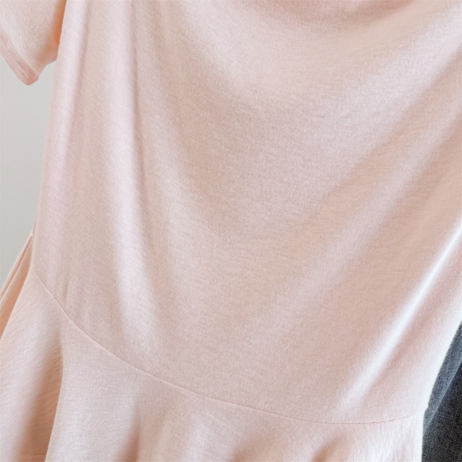 실사 빅 사이즈 여성 의류 여름 새로운 불규칙 흔들다 칼라 품격 달콤함 슬림해 보이는 다용도 반팔 맨위 상세 이미지 28