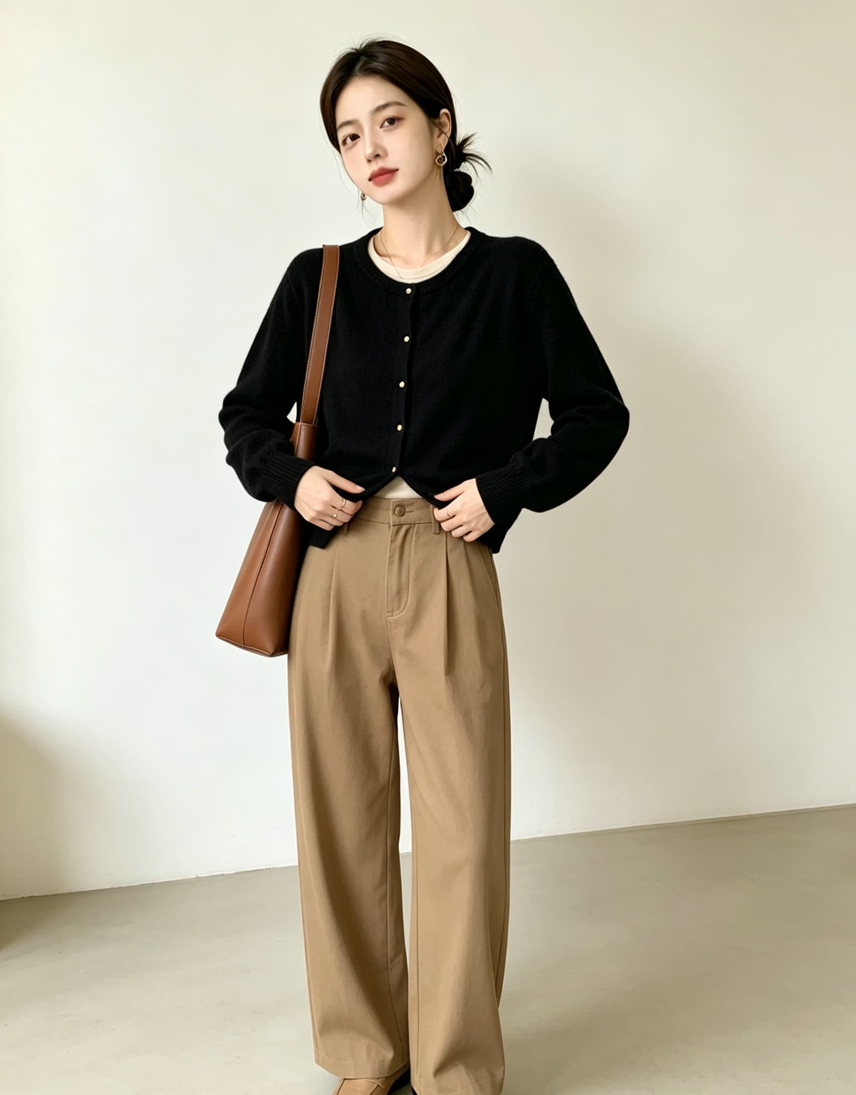 실사 빅 사이즈 여성 의류 가을 의상 새로운 고급 니트 긴 소매 절묘한 패션 맨위 미니멀리즘 다용도 재킷 상세 이미지 22