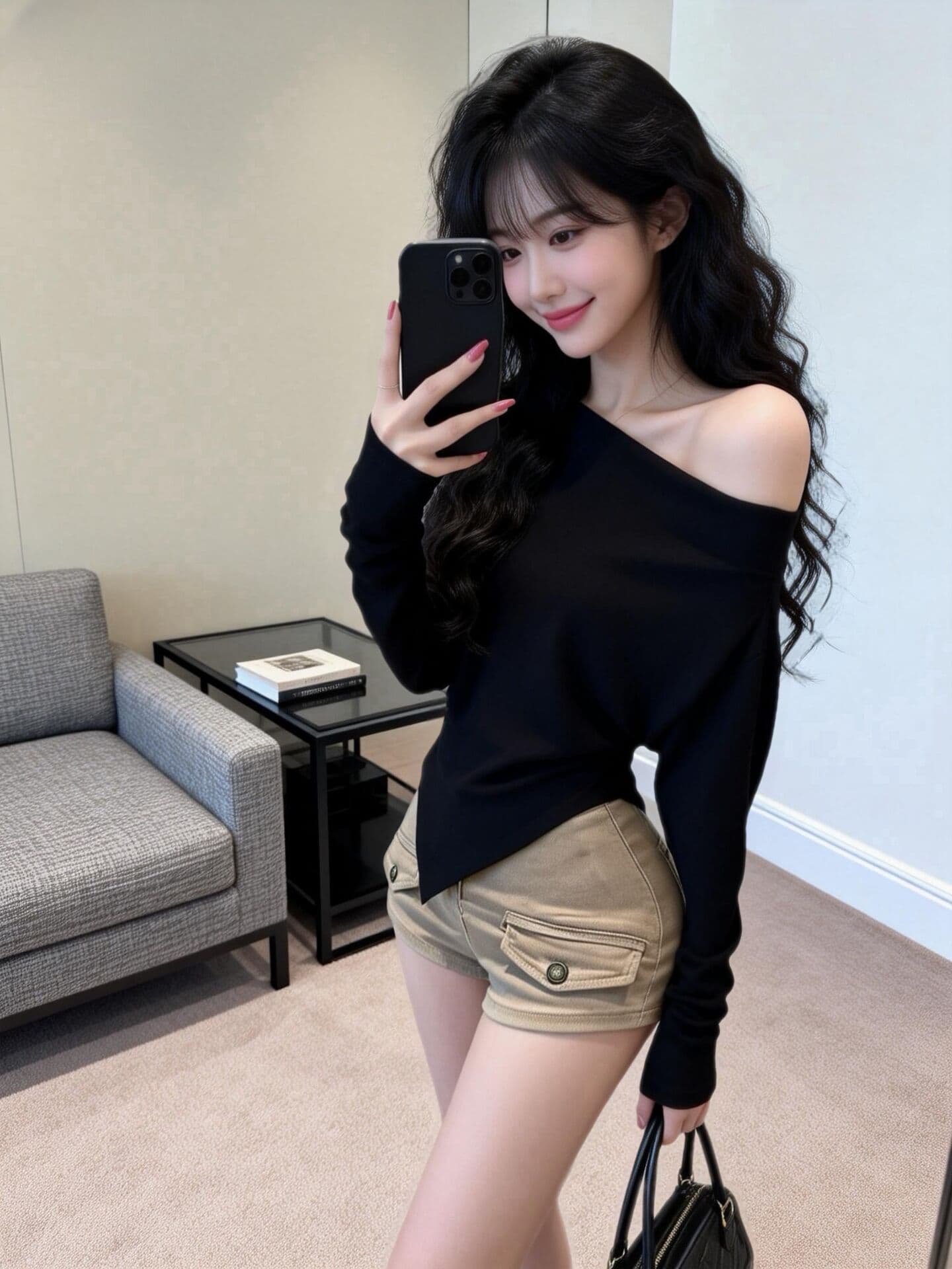 실사 봄 드레스 핫걸 순수한 욕망 바람 오프숄더 불규칙 작은 셔츠 여성 몸매 가꾸기 슬림해 보이는 맨위 만나는 이미지 4